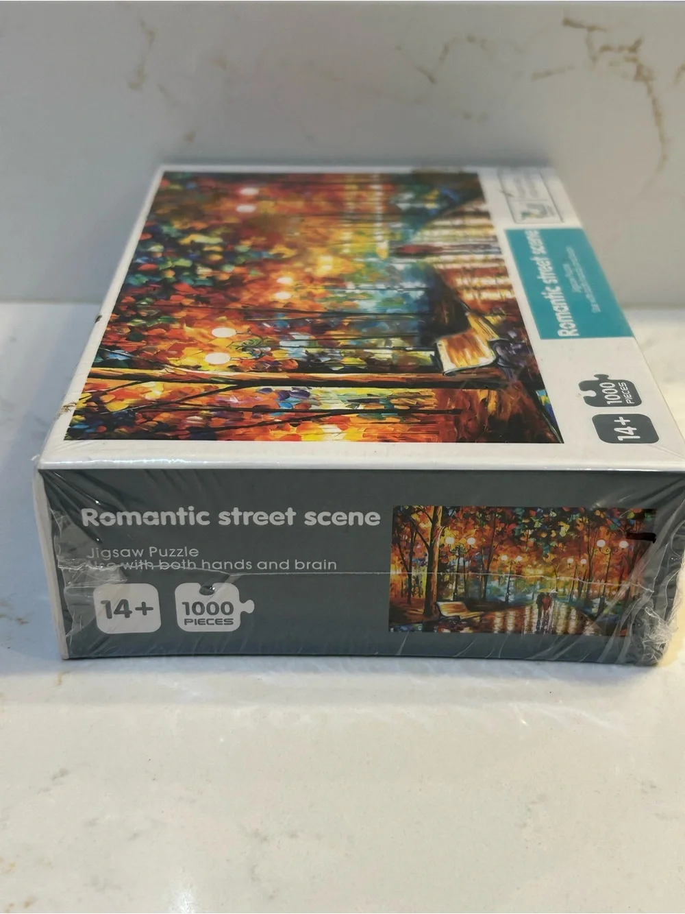 1000-piece jigsaw puzzle themed Romantic Street Scene by Bull Qihan Toys Sealed